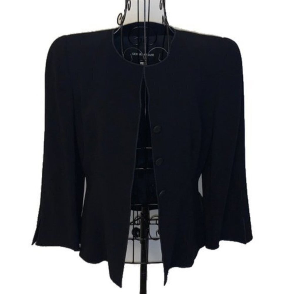 Giorgio Armani | Black Virgin Wool 3 Butto…